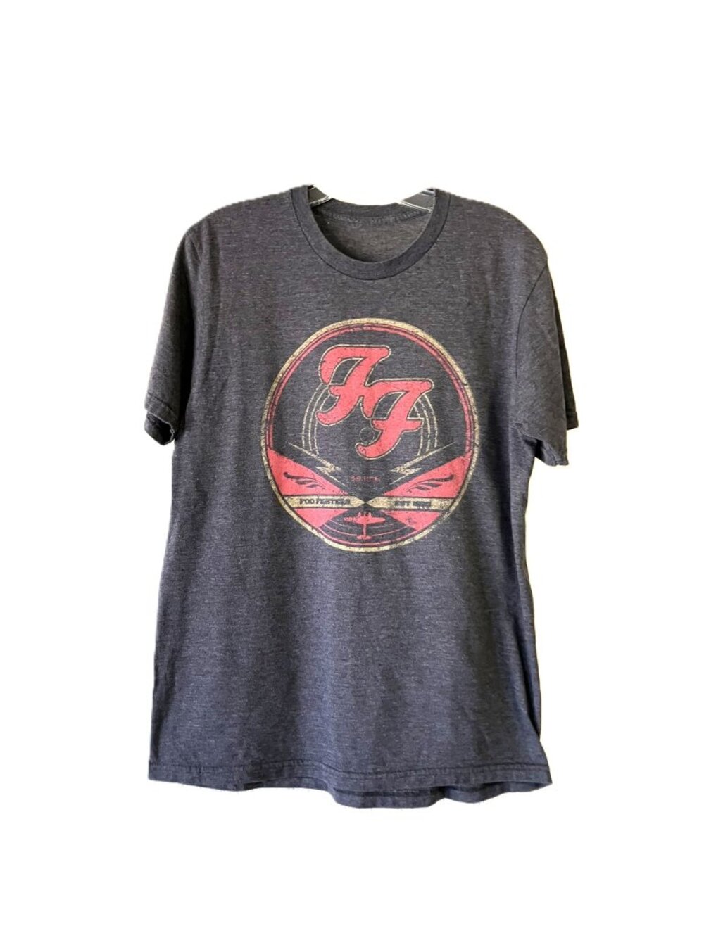 🎸 Foo Fighters "FF" Logo Graphic Tee — Charcoal Gray | Men's M